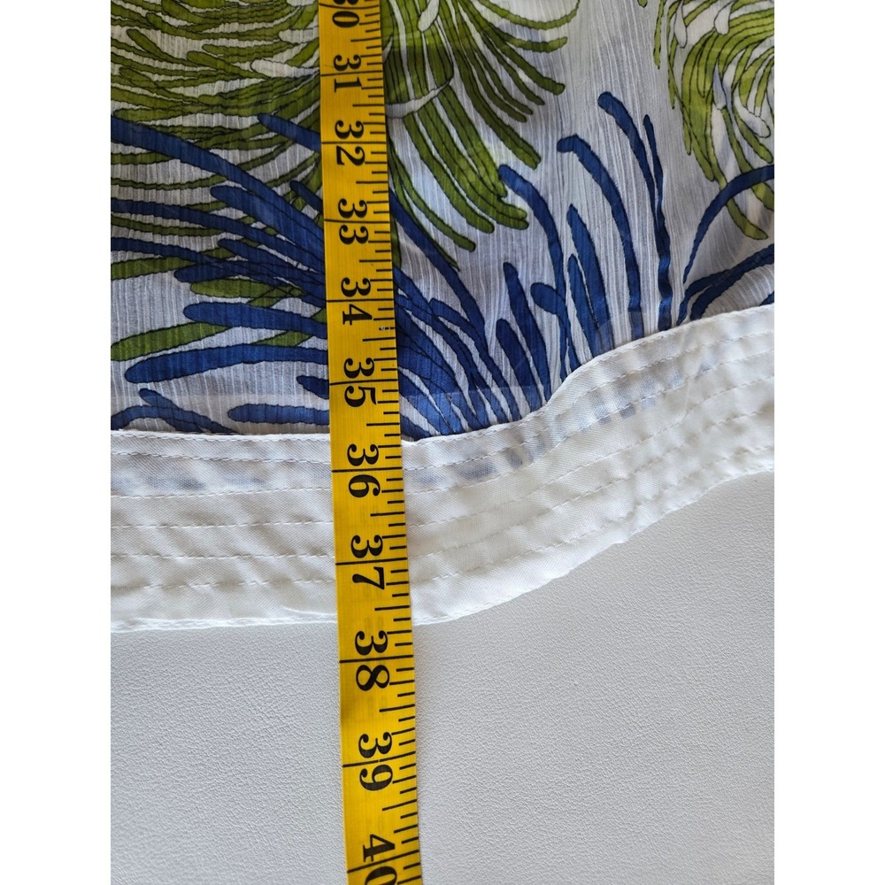 Tropical Print Caftan Tunic Sheer Cover Up One Size Resort Boho Beach Vacation - Picture 7 of 10